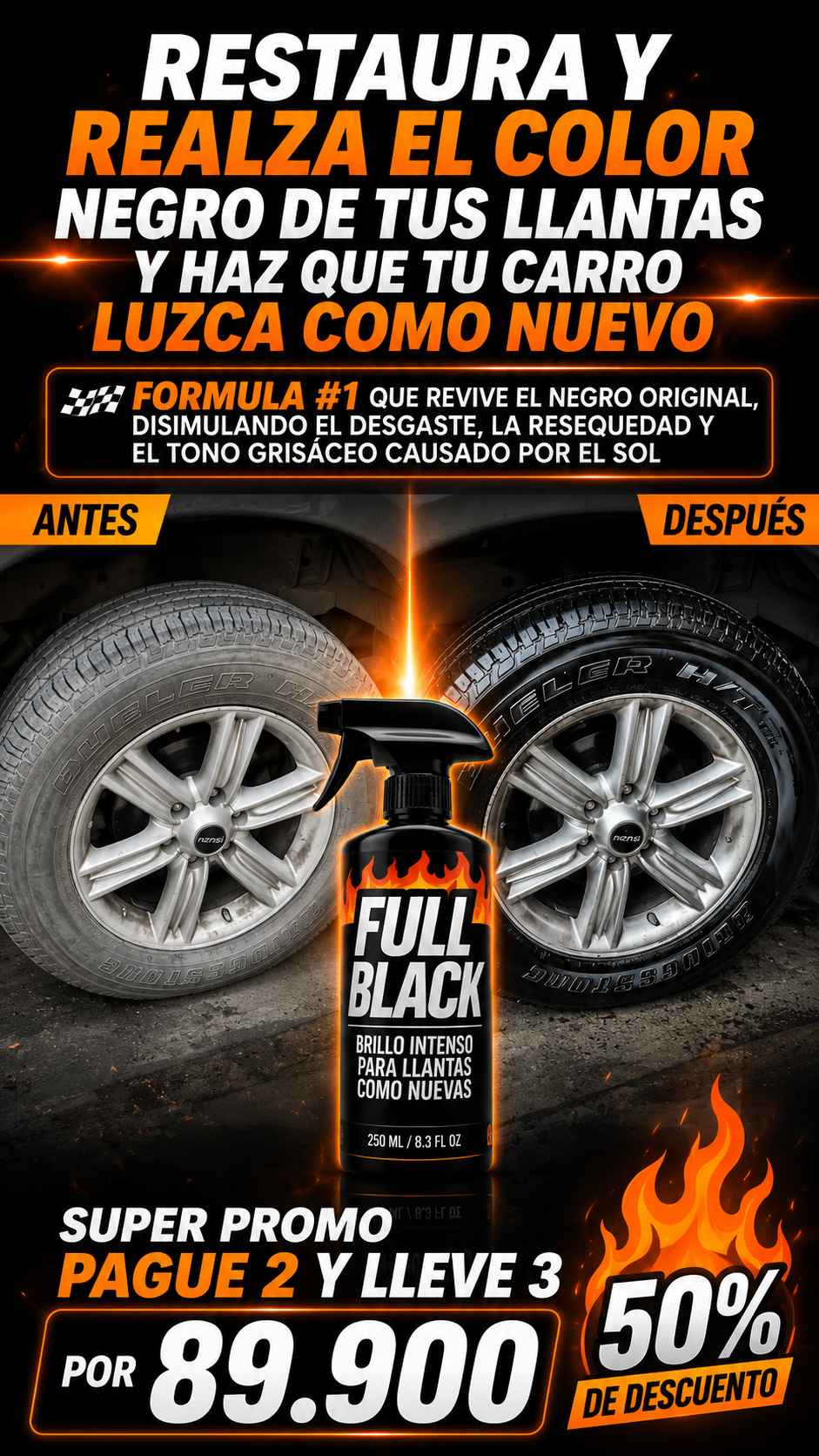 Full Black – Transforma llantas opacas en un negro más profundo y uniforme