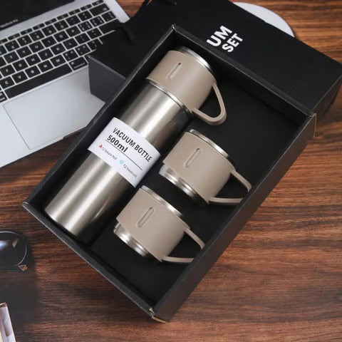 Termo + tazas portatiles (Apto para caliente y frio)