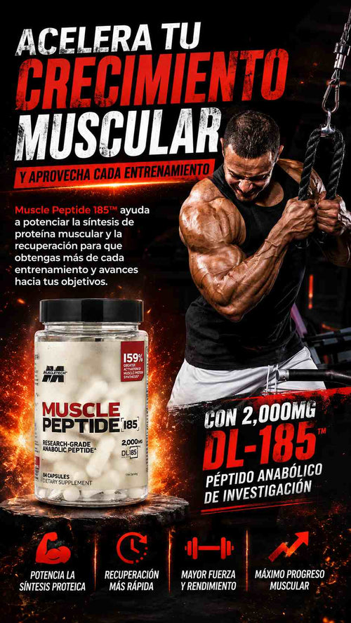 Muscle Peptide 185™ original | Diseñado para apoyar tu rendimiento y recuperación | Garantía de 60 días