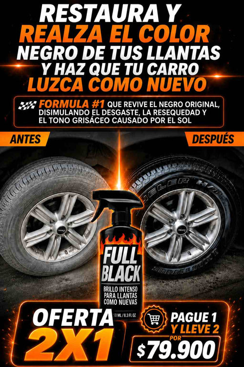 oferta 2x1 Full Black – Transforma llantas opacas en un negro más profundo y uniforme