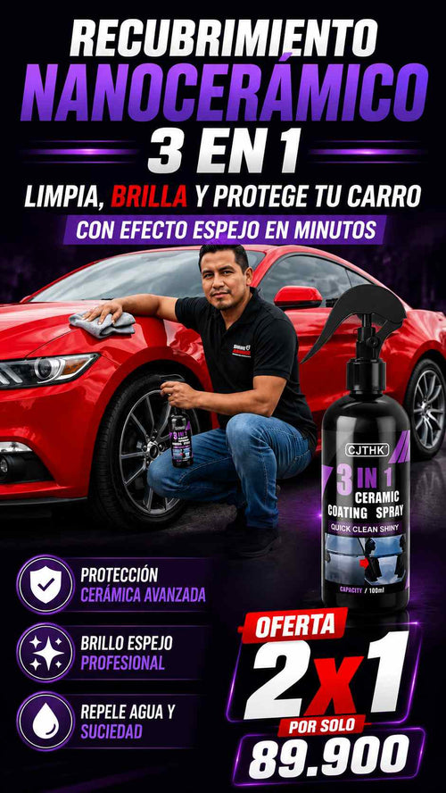Oferta 2x1 Recubrimiento Nanocerámico 3 en 1 | Brillo Premium y Protección Avanzada + 60 Días de Garantía